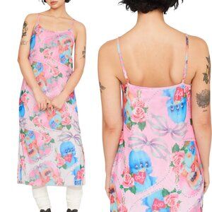 Lazy Oaf Pink and Blue Midi Dress